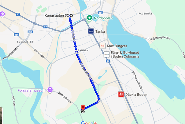 slipvägen till boden